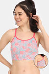 Rosaline Joyful Nautical Double Layered Non Wired Full Bralette - Nautical Text — thumbnail 1